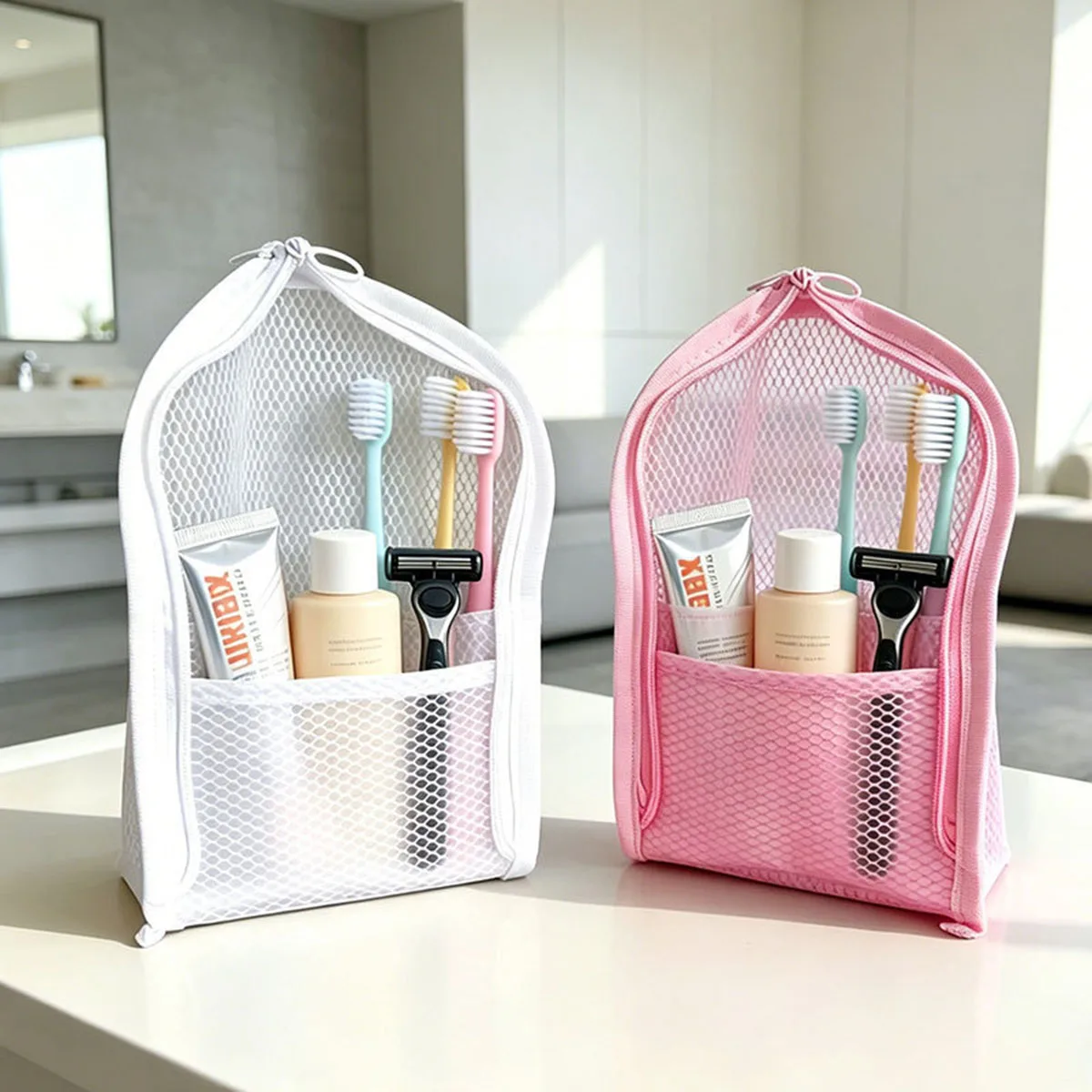 Beauty Makeup Case - Seyahat İçin Ayakta Duran Fileli Tuvalet