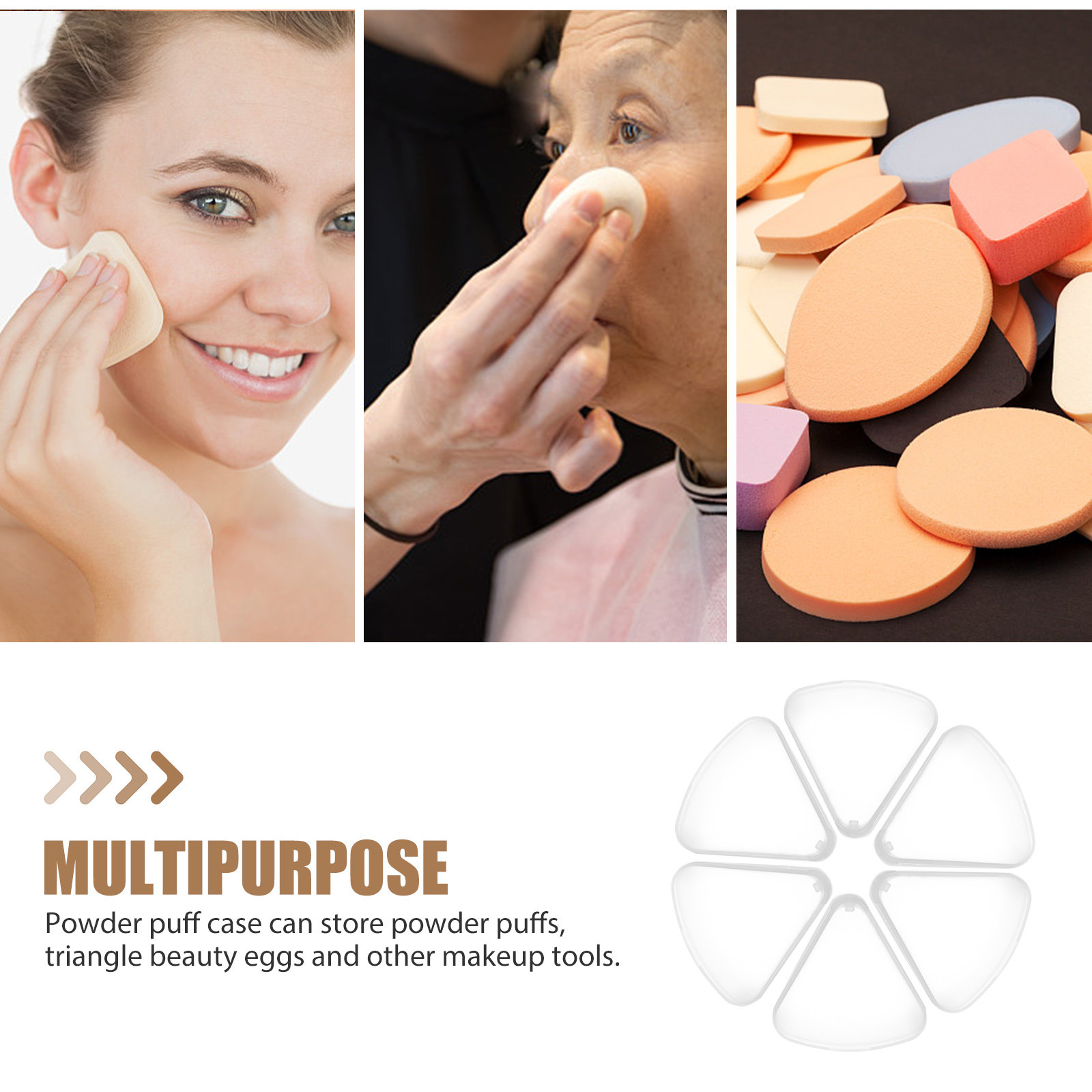 6 adet üçgen toz puf kutusu ye - Beauty Makeup Case incelemesi ve fiyatı