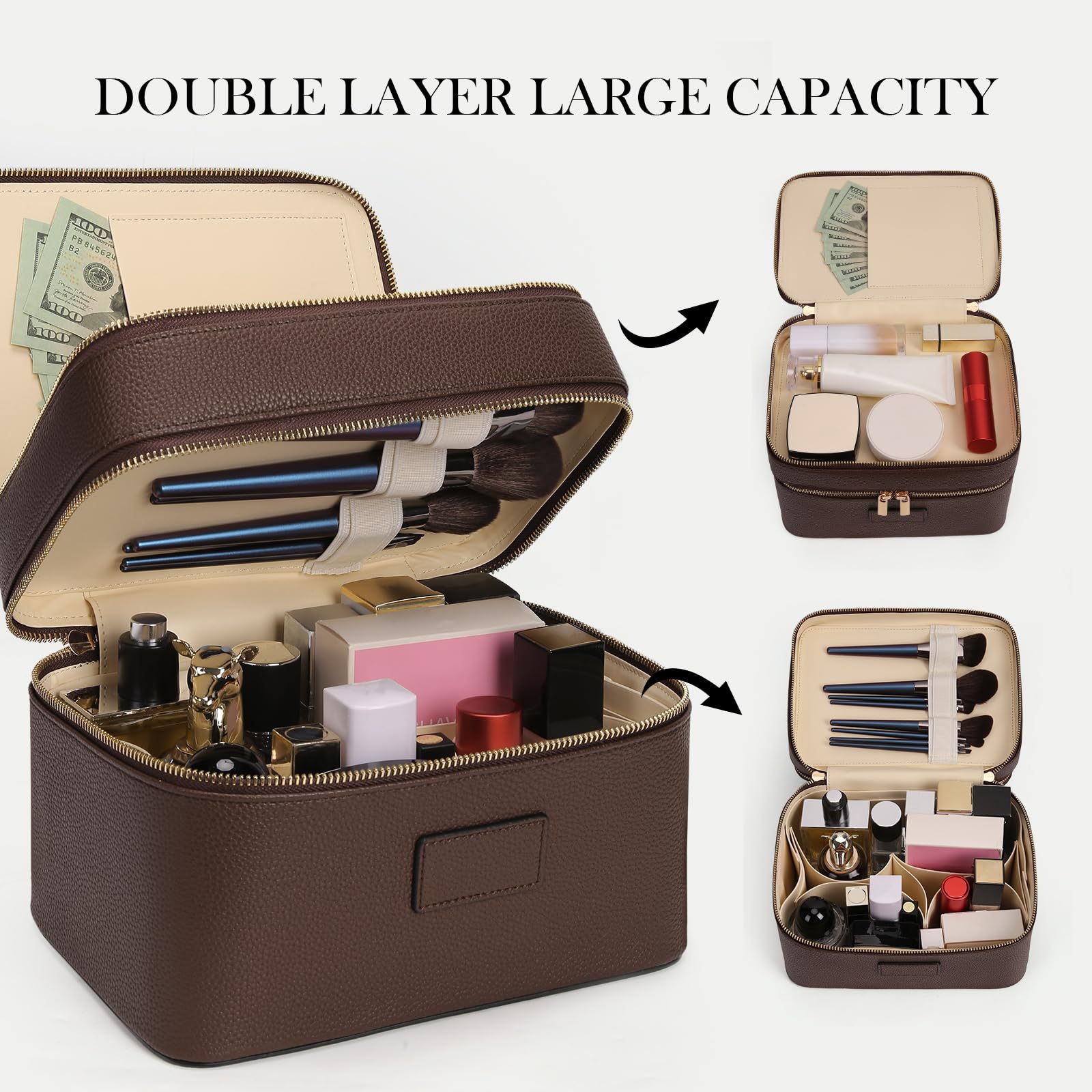 Büyük Kapasiteli Çift Katmanlı - Beauty Makeup Case incelemesi ve fiyatı